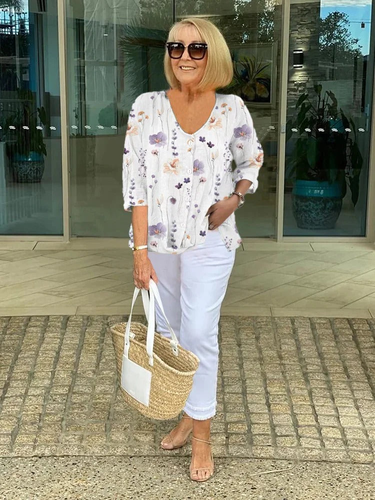 Idelinde | Elegante Bluse mit Blumenmuster
