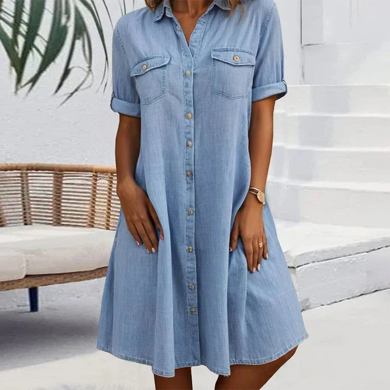 Adelinde | Vintage Kleid mit Kragen und Knöpfen