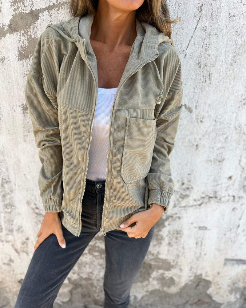 Bernadette | Cordjacke mit Kapuze