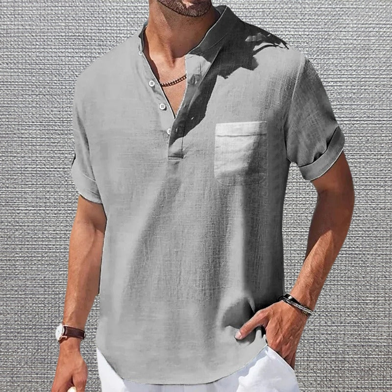 Leandro | Elegantes T-Shirt mit Brusttasche