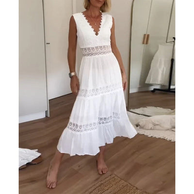 Ismène | Elegantes Spitzenkleid mit V-Ausschnitt
