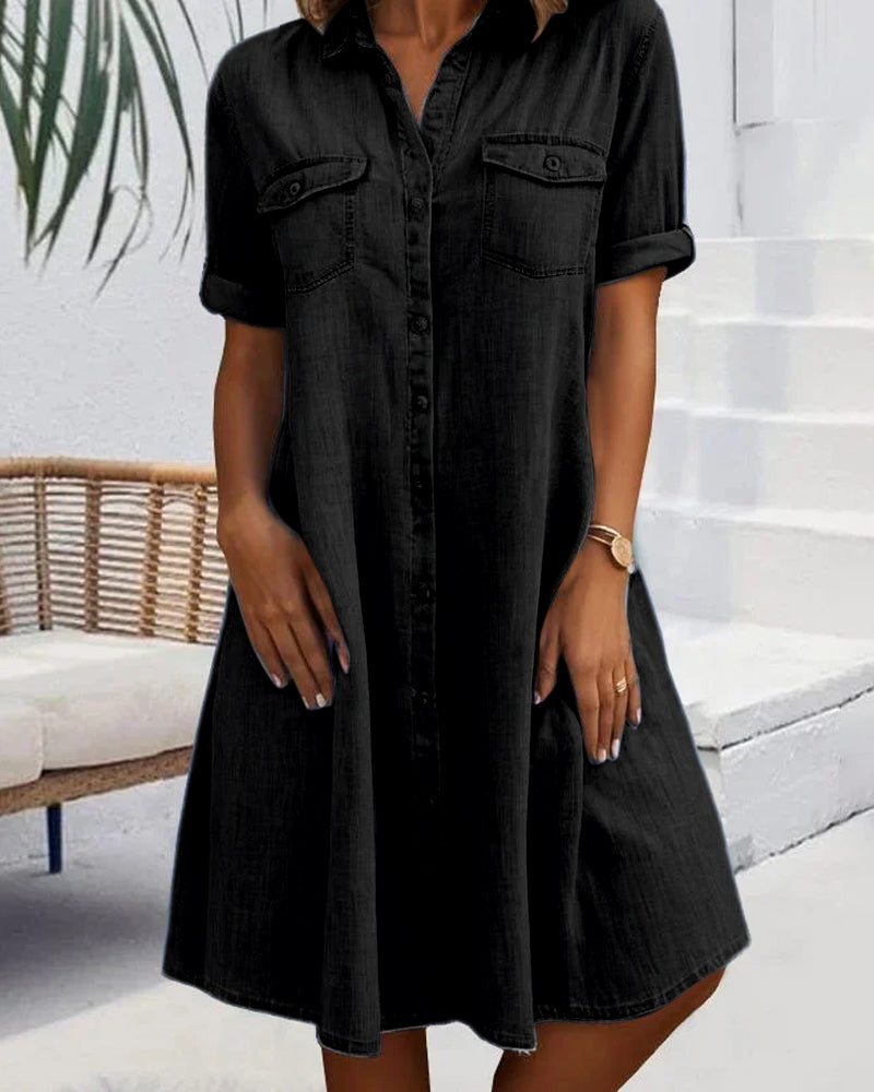 Adelinde | Vintage Kleid mit Kragen und Knöpfen