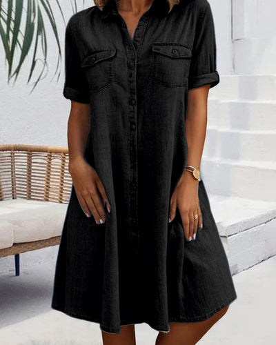 Adelinde | Vintage Kleid mit Kragen und Knöpfen