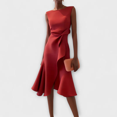 Celandine | Drapiertes Asymmetrisches Midikleid