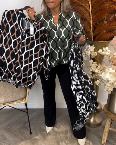 Wendelgard | Legere Bluse mit Elegantem Muster