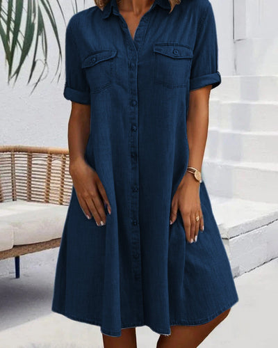 Adelinde | Vintage Kleid mit Kragen und Knöpfen