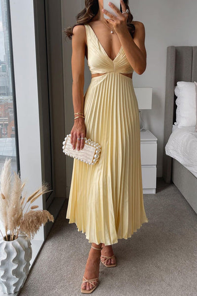 Maliora | Elegantes Plissiertes Maxikleid