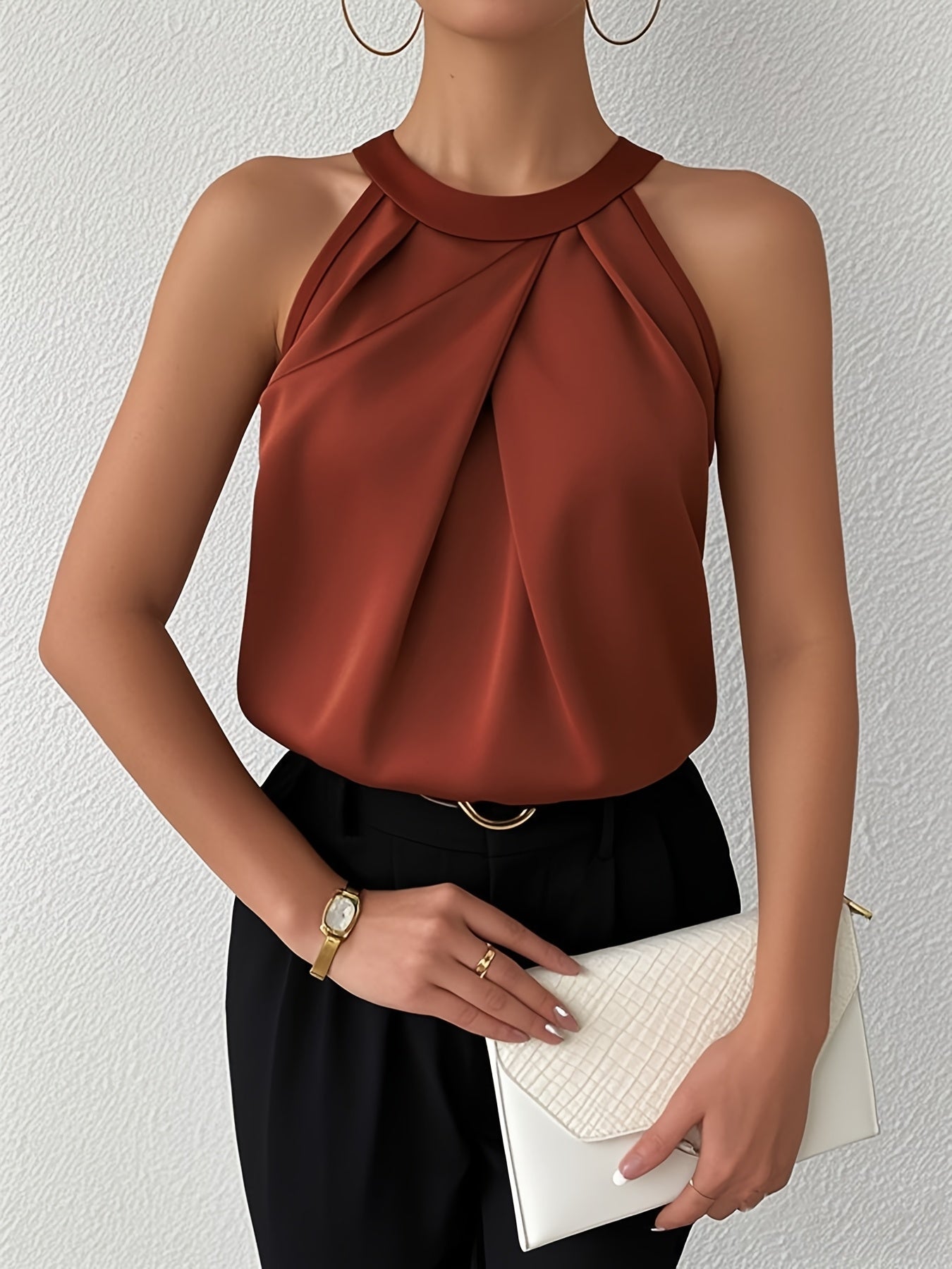 Solene | Satinbluse mit Schulterfreiem Schnitt