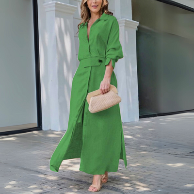 Albrun | Elegantes Maxikleid mit V-Ausschnitt