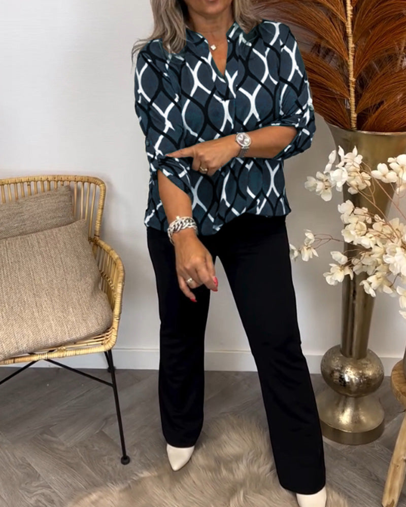 Wendelgard | Legere Bluse mit Elegantem Muster