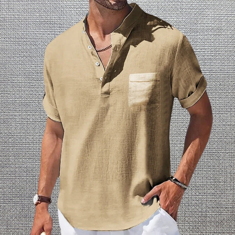 Leandro | Elegantes T-Shirt mit Brusttasche