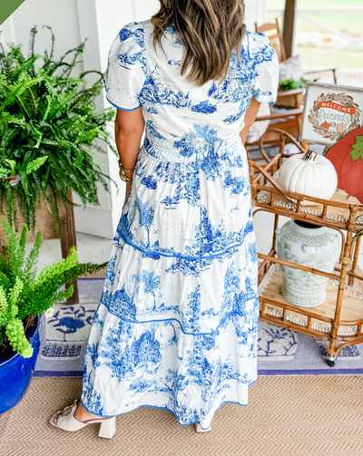 Sabina | Klassisches Toile-Maxikleid