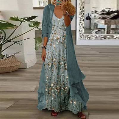 Liane | Maxikleid mit Jacke Set