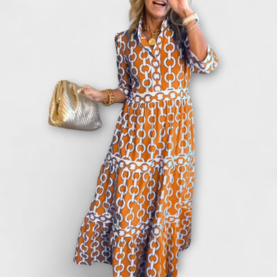 Lunedra | Midikleid mit Kettenmuster