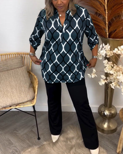 Wendelgard | Legere Bluse mit Elegantem Muster