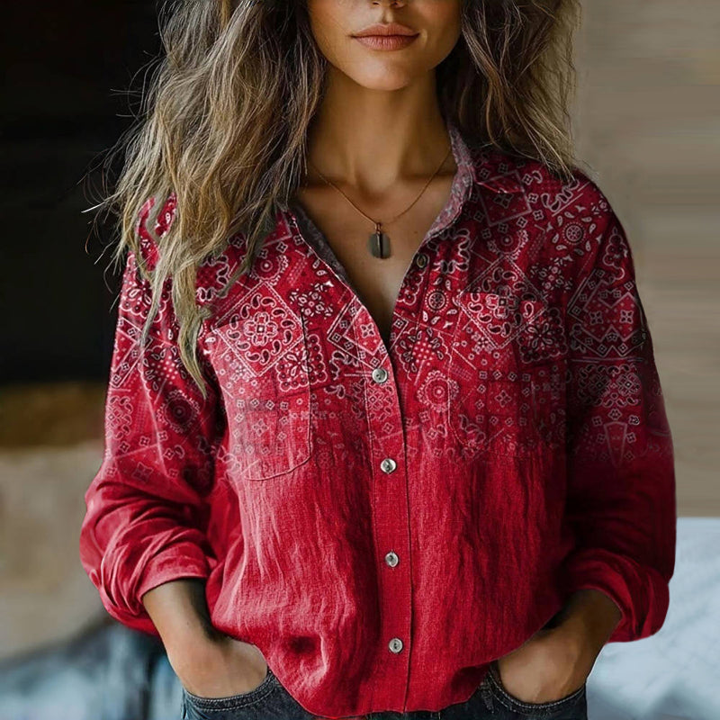 Ilonka | Vintage Bluse mit Print