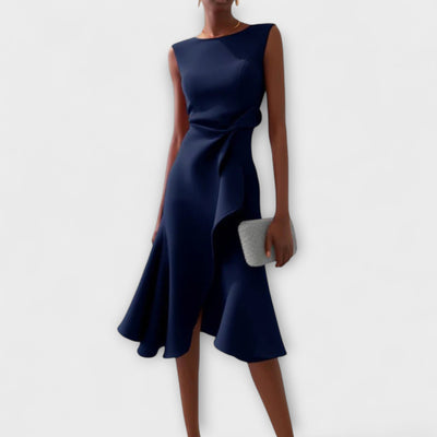 Celandine | Drapiertes Asymmetrisches Midikleid