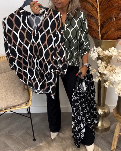 Wendelgard | Legere Bluse mit Elegantem Muster