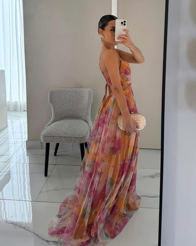 Thalina | Zauberhaftes Maxikleid mit Blumenprint