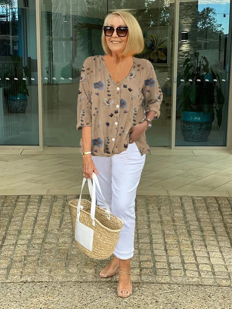 Idelinde | Elegante Bluse mit Blumenmuster