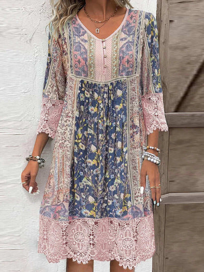 Selinde | Boho Kleid mit Spitzendetails