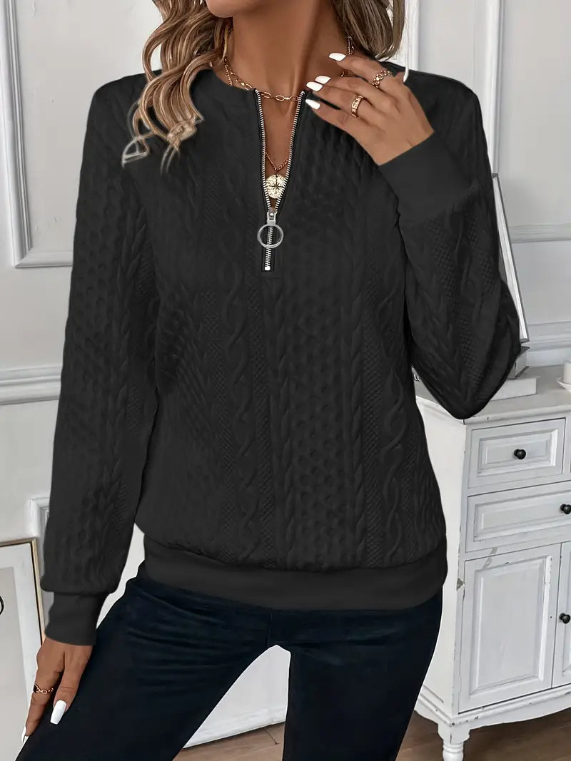 Renhild | Eleganter Pullover mit Reißverschluss