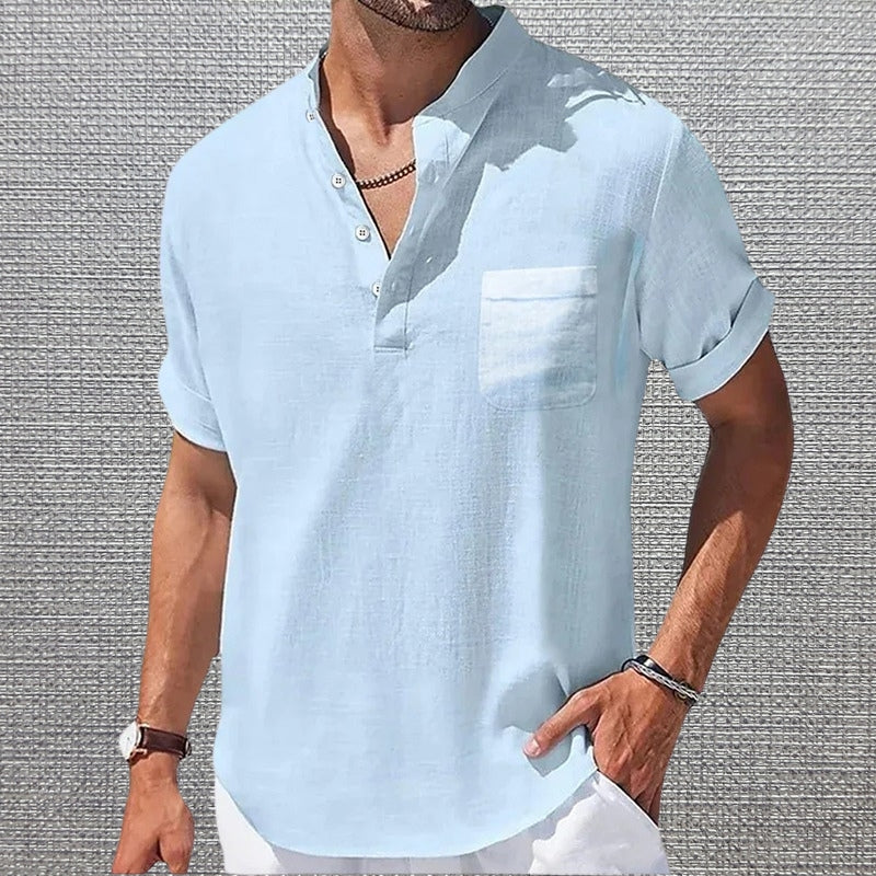 Leandro | Elegantes T-Shirt mit Brusttasche