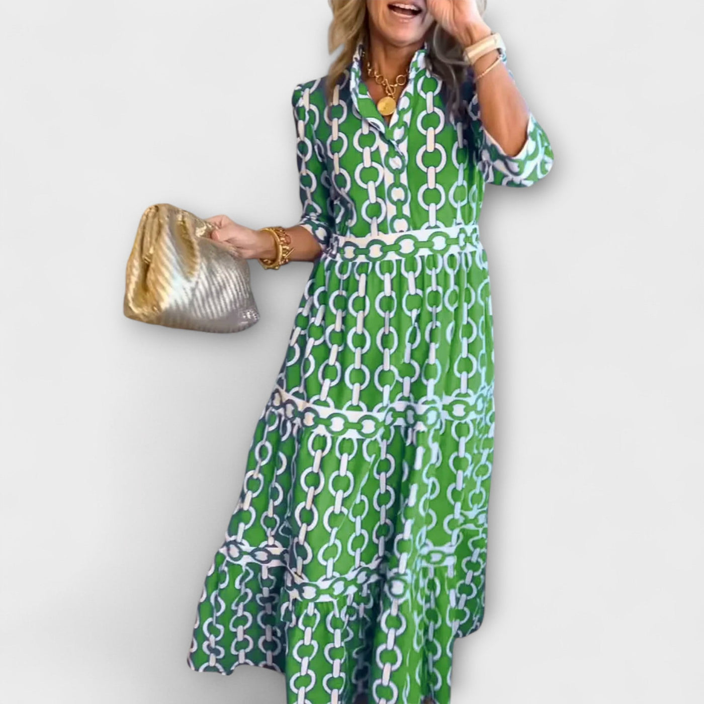 Lunedra | Midikleid mit Kettenmuster