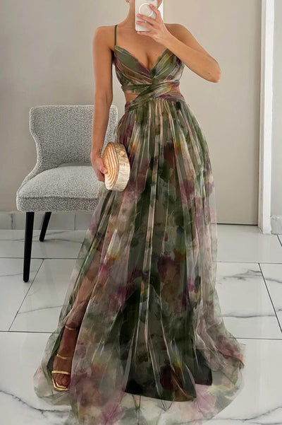 Thalina | Zauberhaftes Maxikleid mit Blumenprint