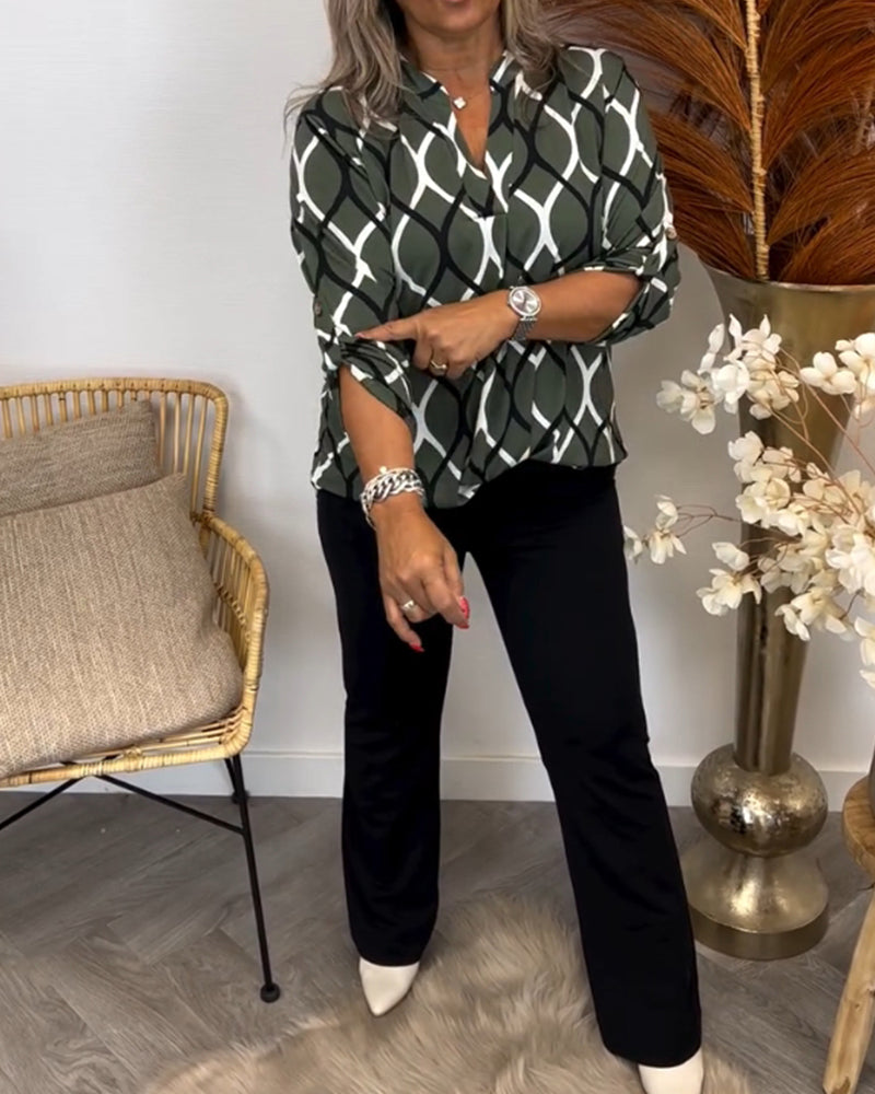 Wendelgard | Legere Bluse mit Elegantem Muster