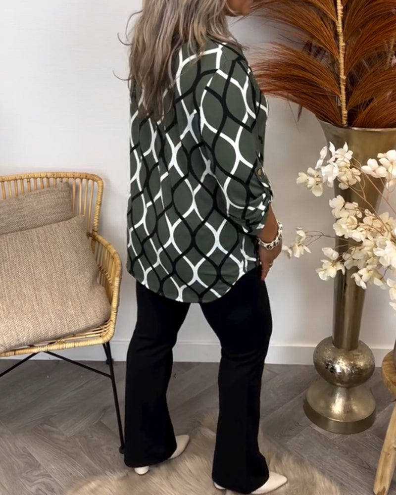 Wendelgard | Legere Bluse mit Elegantem Muster