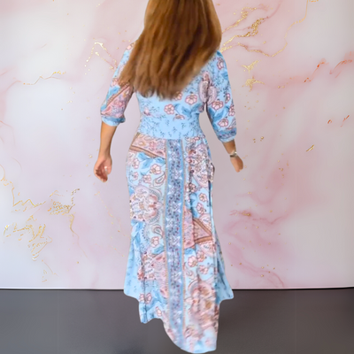 Iselore | Elegantes Sommerkleid mit V-Ausschnitt