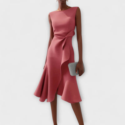 Celandine | Drapiertes Asymmetrisches Midikleid