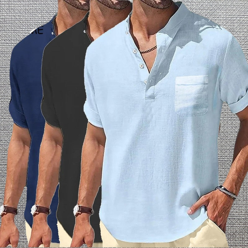 Leandro | Elegantes T-Shirt mit Brusttasche