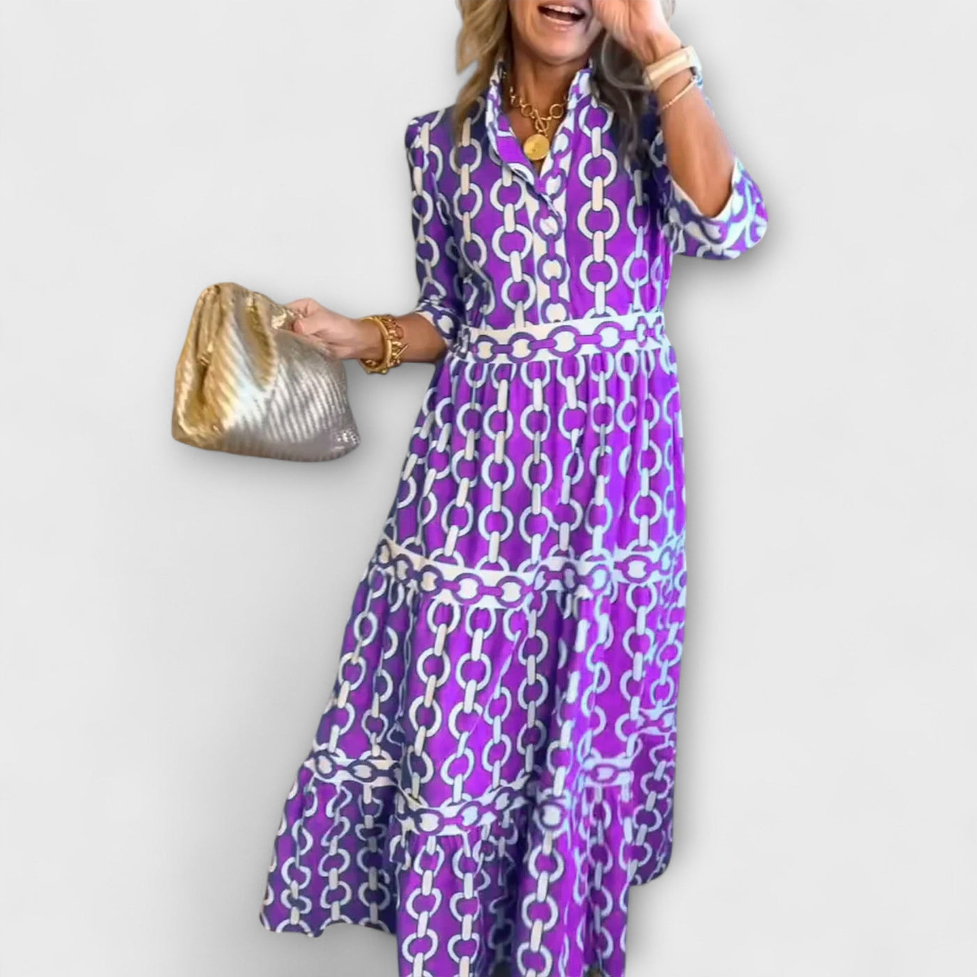 Lunedra | Midikleid mit Kettenmuster