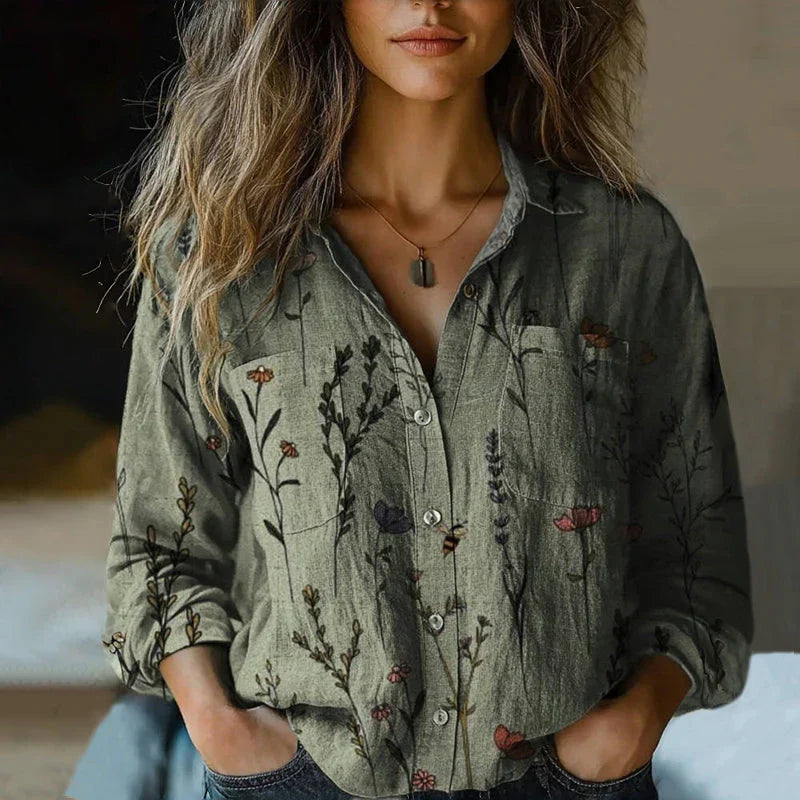 Ilonka | Vintage Bluse mit Print