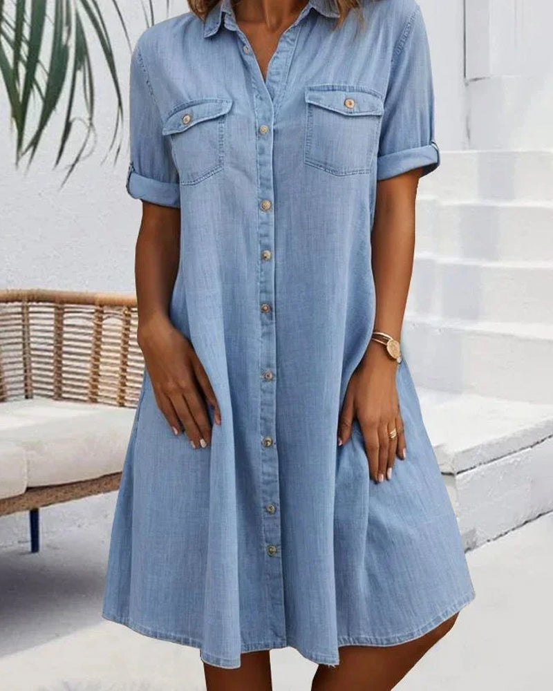 Adelinde | Vintage Kleid mit Kragen und Knöpfen