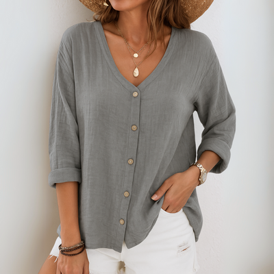 Milara | Lockere Bluse mit Knöpfen