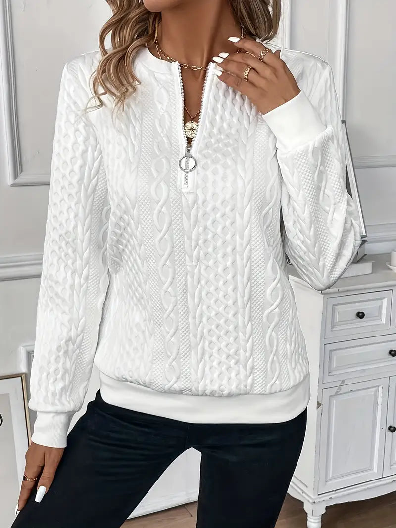 Renhild | Eleganter Pullover mit Reißverschluss