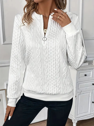 Renhild | Eleganter Pullover mit Reißverschluss