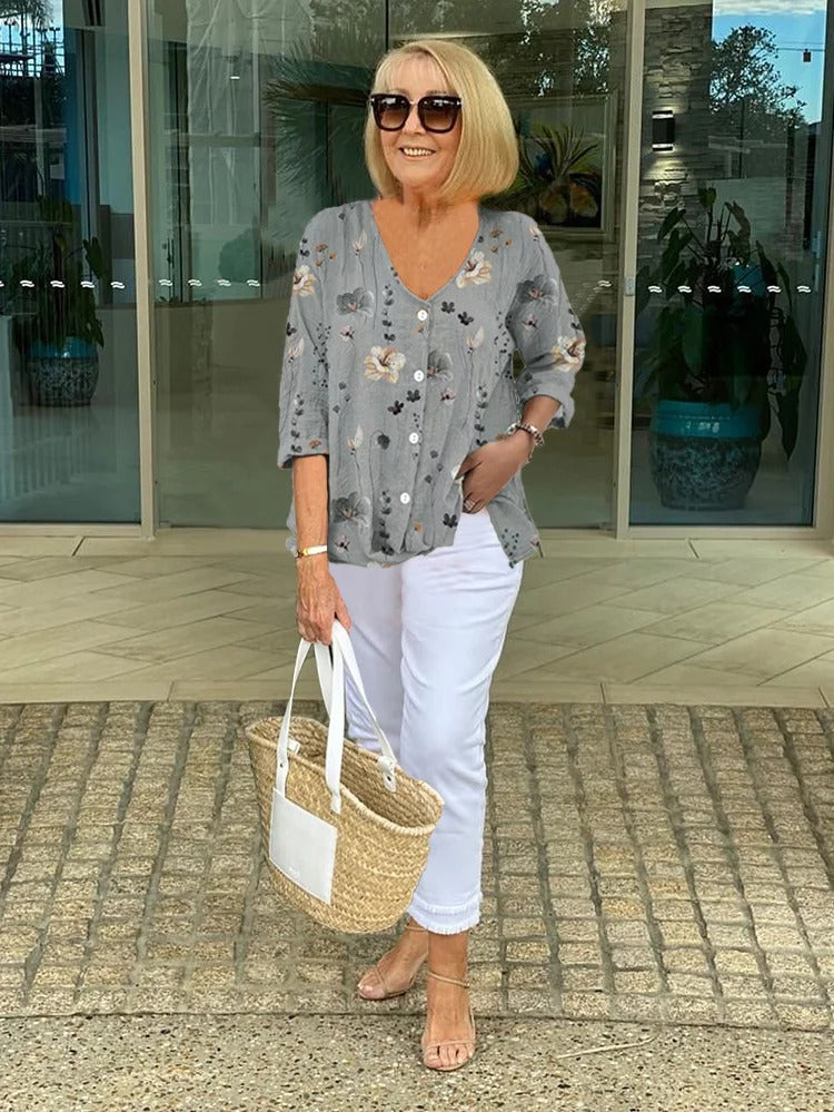 Idelinde | Elegante Bluse mit Blumenmuster