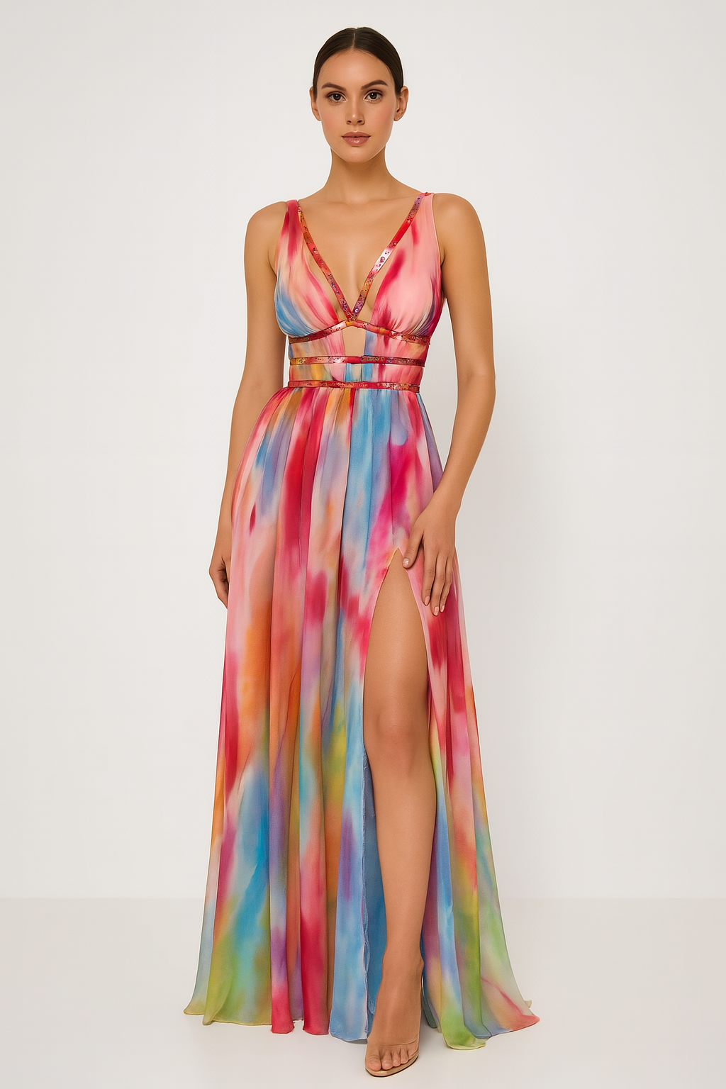 Lunessa | Gemustertes Maxikleid
