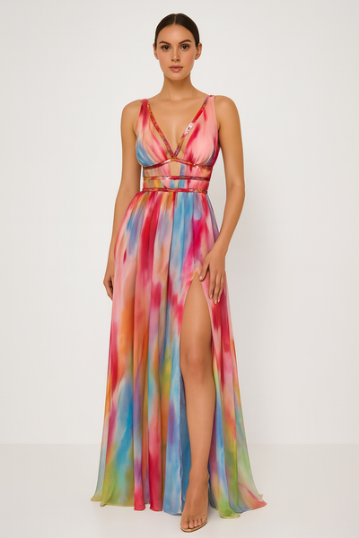 Lunessa | Gemustertes Maxikleid