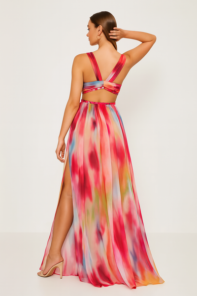 Lunessa | Gemustertes Maxikleid