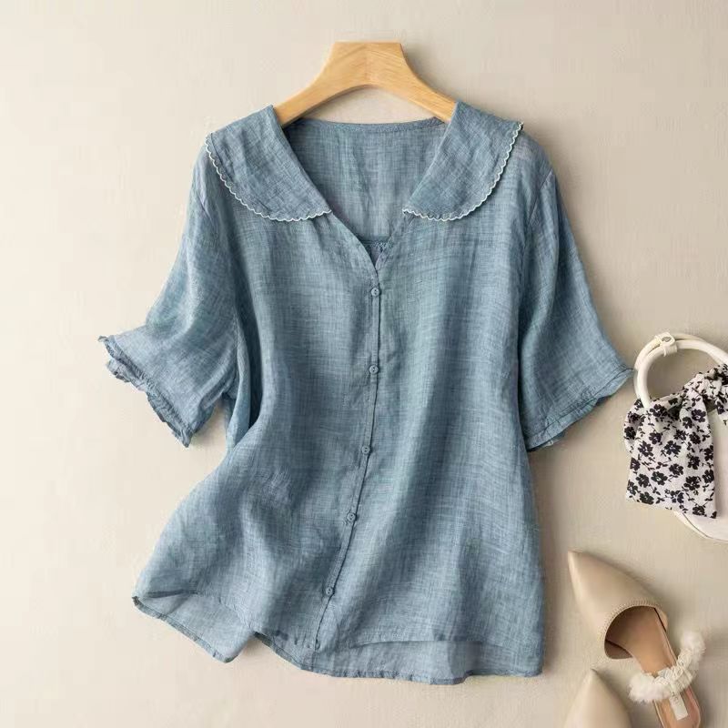 Waldburga | Leichte Damen Leinenbluse