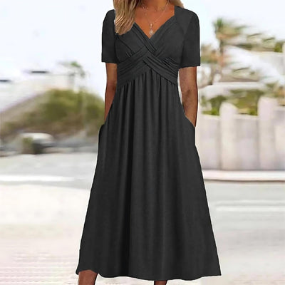 Zahira | Elegantes Midikleid mit Bauchkaschierung