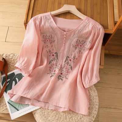 Orielle | Bestickte Lockere Bluse