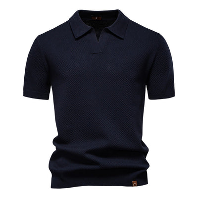 Wolfram | Strukturiertes Herren-Poloshirt