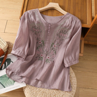 Orielle | Bestickte Lockere Bluse