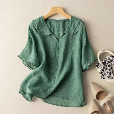 Waldburga | Leichte Damen Leinenbluse